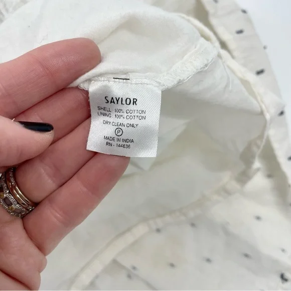 SAYLOR Women's Zella Smocked front Cotton Preppy Minimalist Short Dress XS - Picture 9 of 12